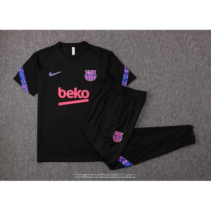 Tuta da Track FC Barcellona Manica Corta 2021 2022 Nero